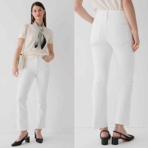 NWT J Crew white Billie Demi boot cut cropped jean